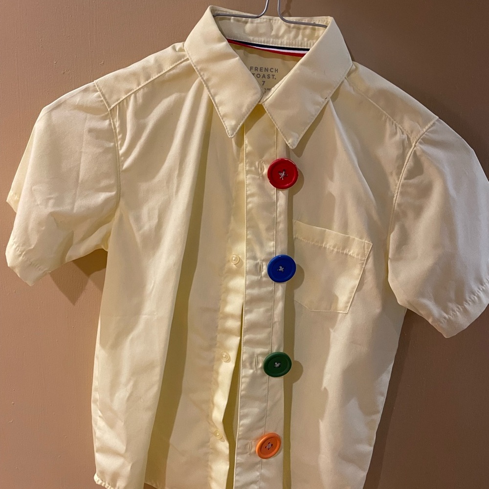 Kids Yellow Shirt with Colorful Buttons